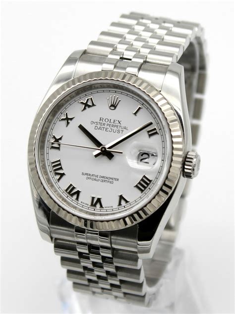 rolex men's datejust stainless steel silver roman dial|old stainless steel rolex datejust.